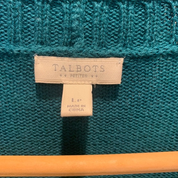 Talbots Teal Cardigan Open Front - Picture 2 of 4